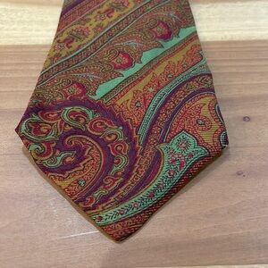 Brindisi Tie paisley pattern with orange, purple, green, red, yellow